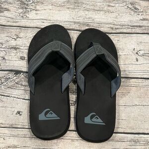 Quicksilver Men’s Flip Flops; Black and Grey; Size 10 (worn once)